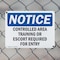 Signmission Controlled Area Training Or Escort Required OSHA Notice Sign, Plastic, 10in W x 7in L, 2PK OS-2PACK-NS-P-710-L-10826 - alternate 5